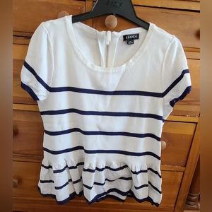 Peplum short sleeve sweater top